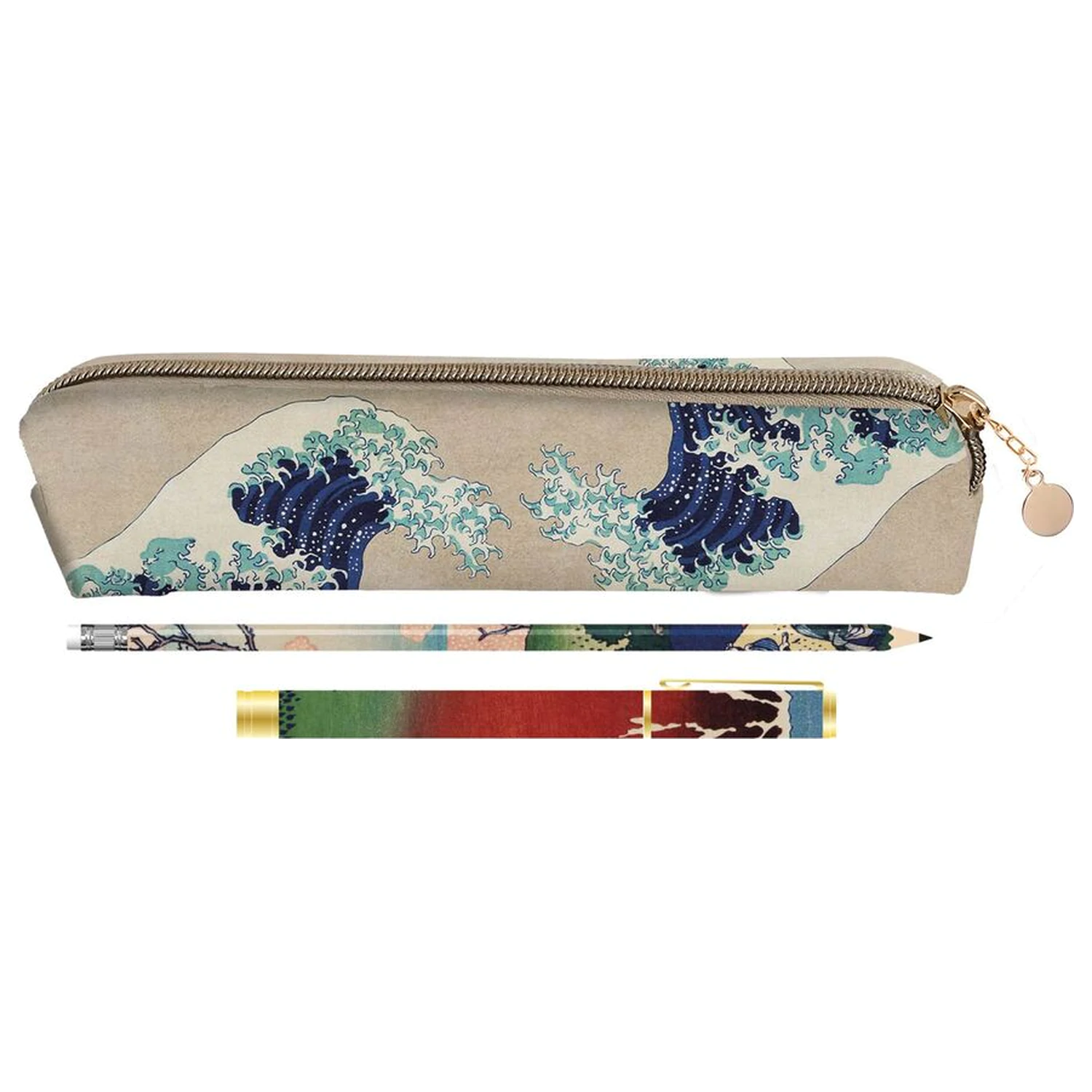 Zestaw "Wielka Fala w Kanagawa" Hokusai – piórnik, długopis i ołówek zdjęcie produktu