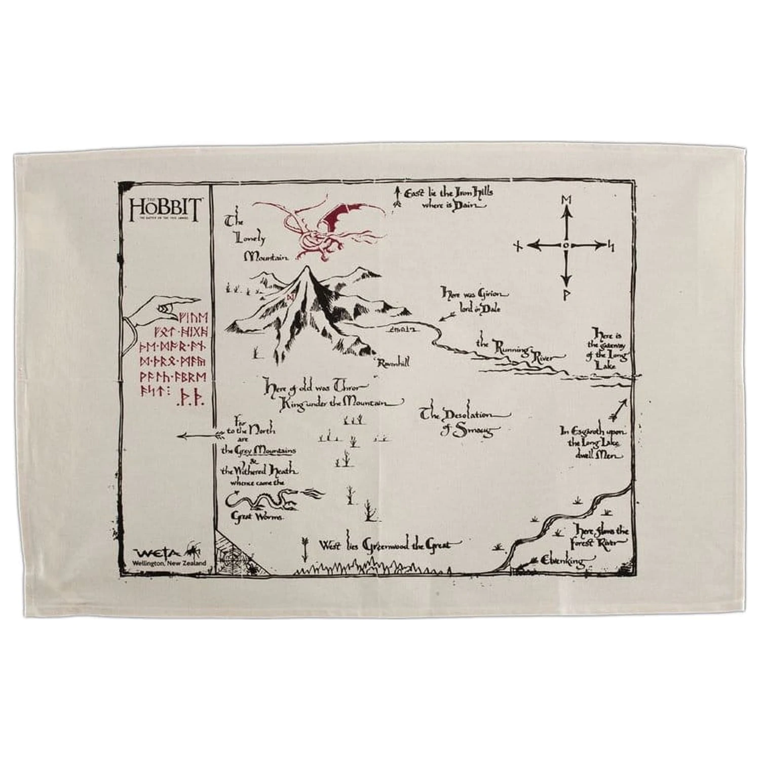 The Hobbit Ściereczka kuchenna Mapa Thorina 72 cm zdjęcie produktu