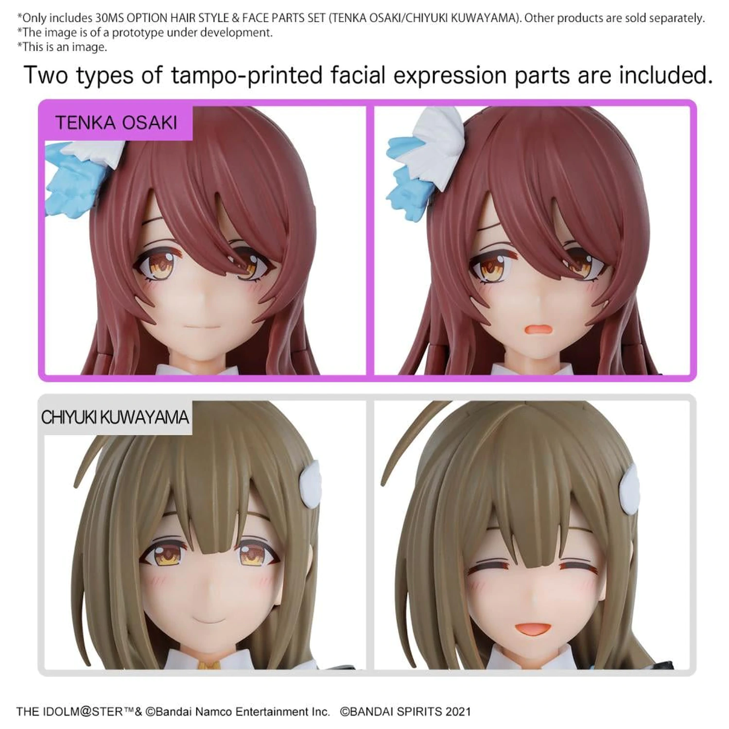 The Idolmaster 30MS Option Hair Style & Face Parts Set Model Kit zdjęcie produktu