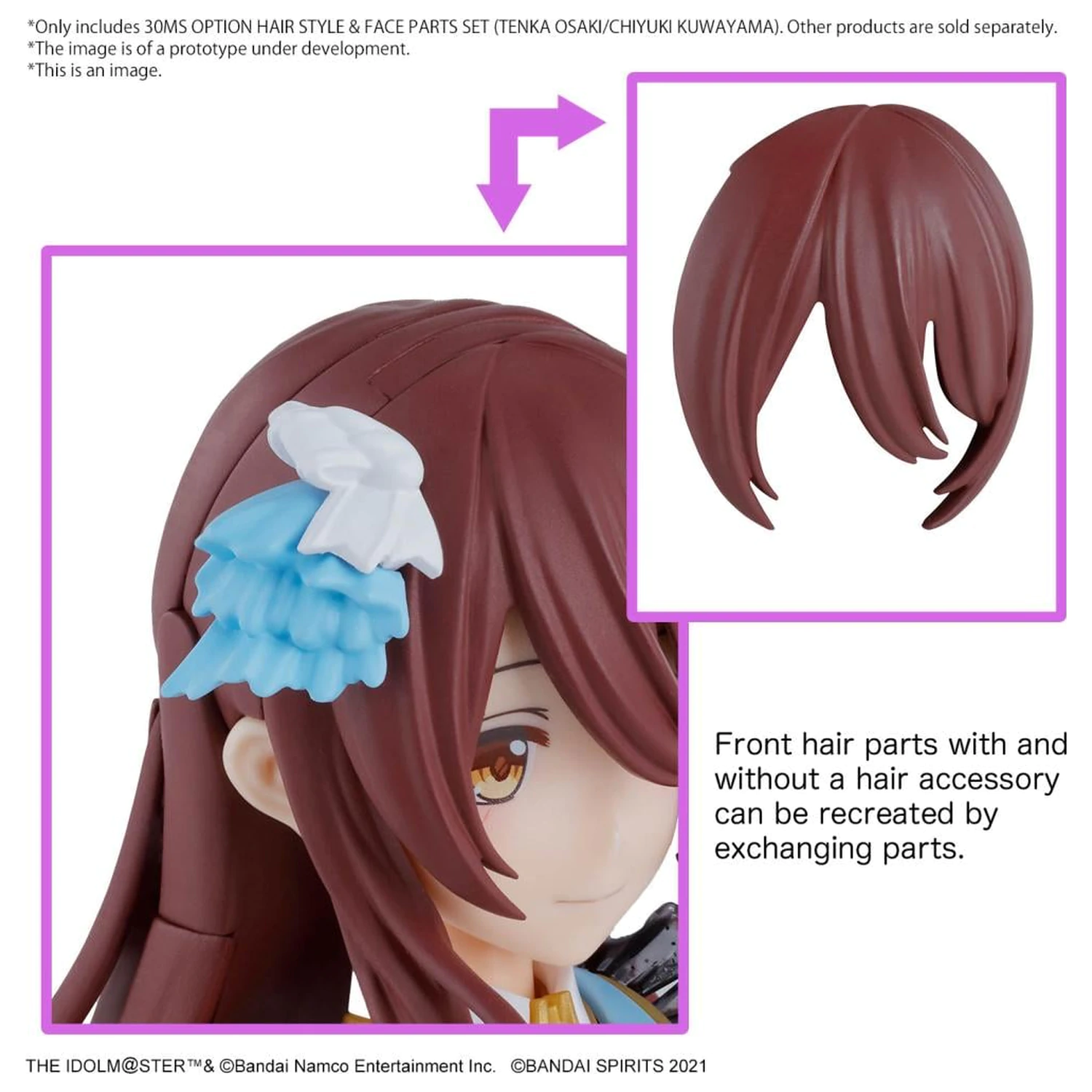 The Idolmaster 30MS Option Hair Style & Face Parts Set Model Kit zdjęcie produktu
