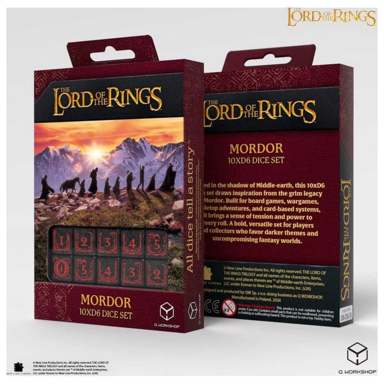 The Lord of the Rings: Zestaw 10 kości D6 Mordor zdjęcie produktu