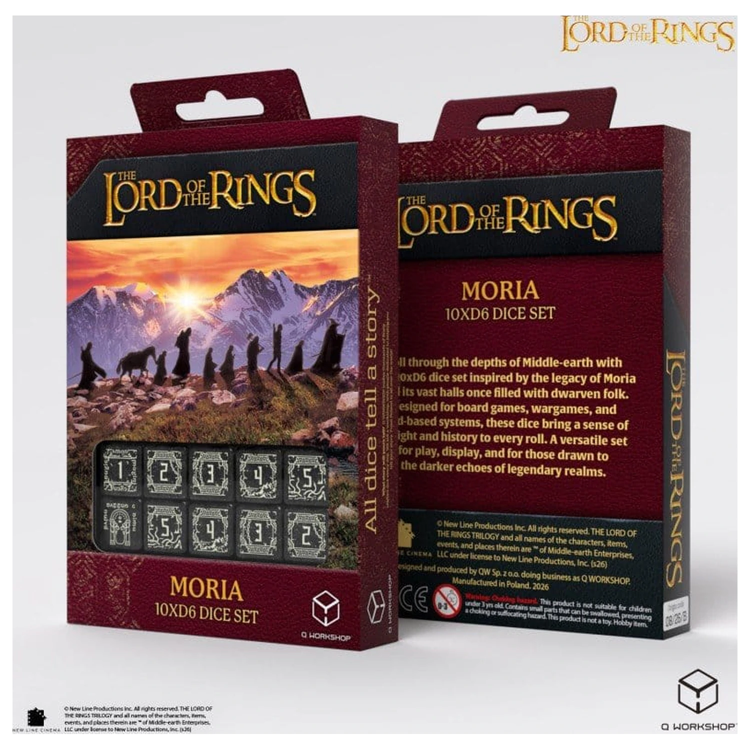 The Lord of the Rings: Zestaw 10 kości D6 Moria (świecące w ciemności) zdjęcie produktu
