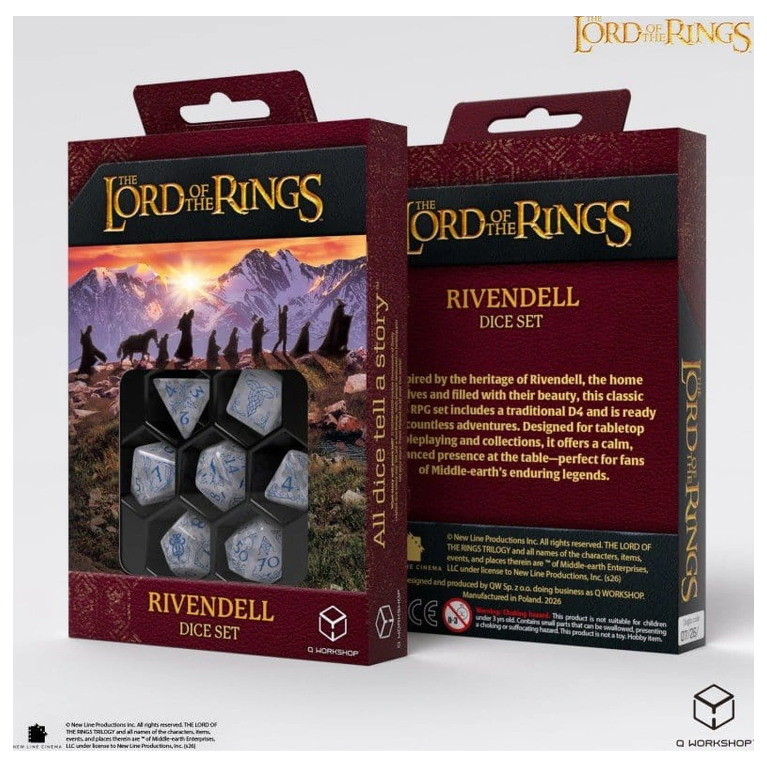 The Lord of the Rings zestaw 7 kości Rivendell (kamienne) zdjęcie produktu
