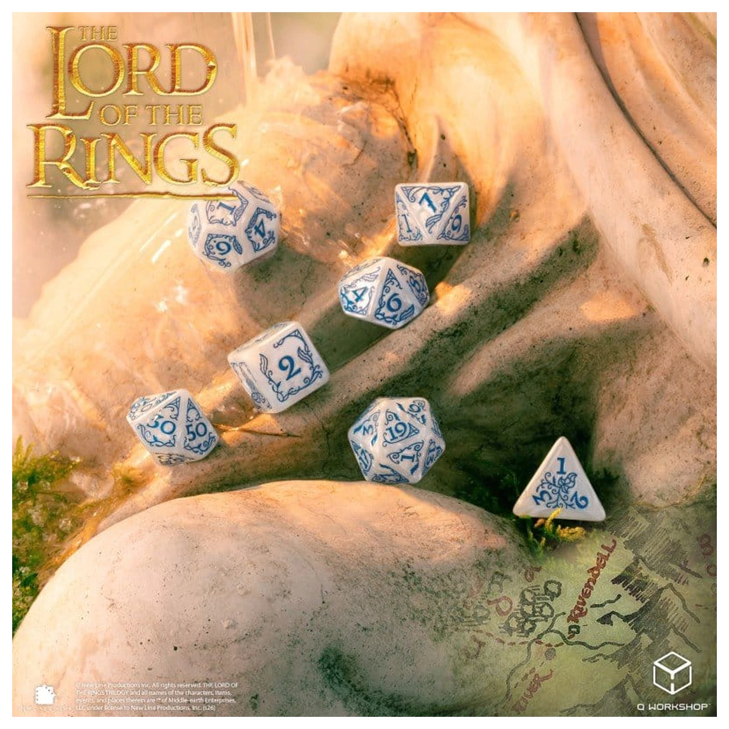 The Lord of the Rings zestaw 7 kości Rivendell (kamienne) zdjęcie produktu