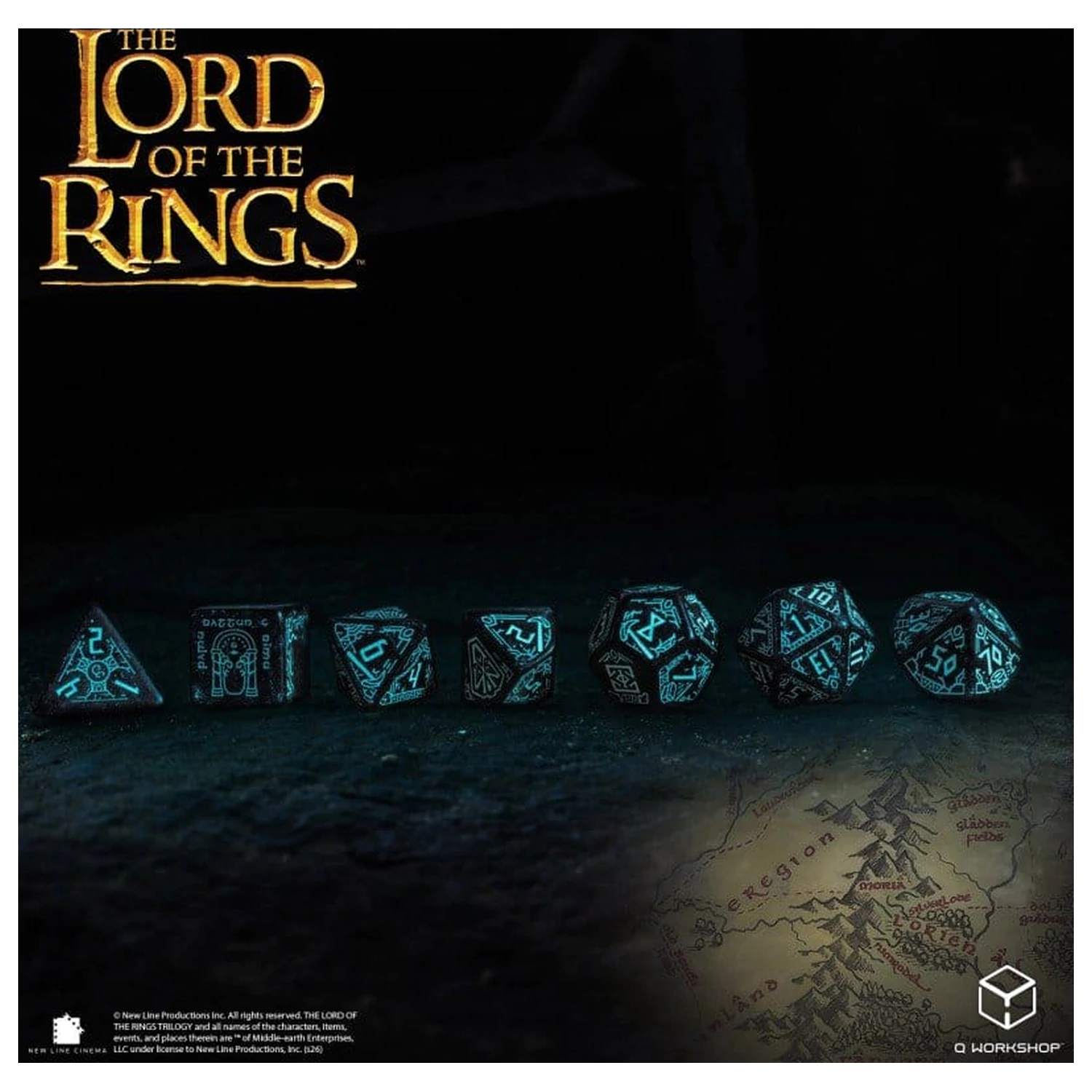 The Lord of the Rings zestaw 7 kości Moria (Glow in the Dark) zdjęcie produktu