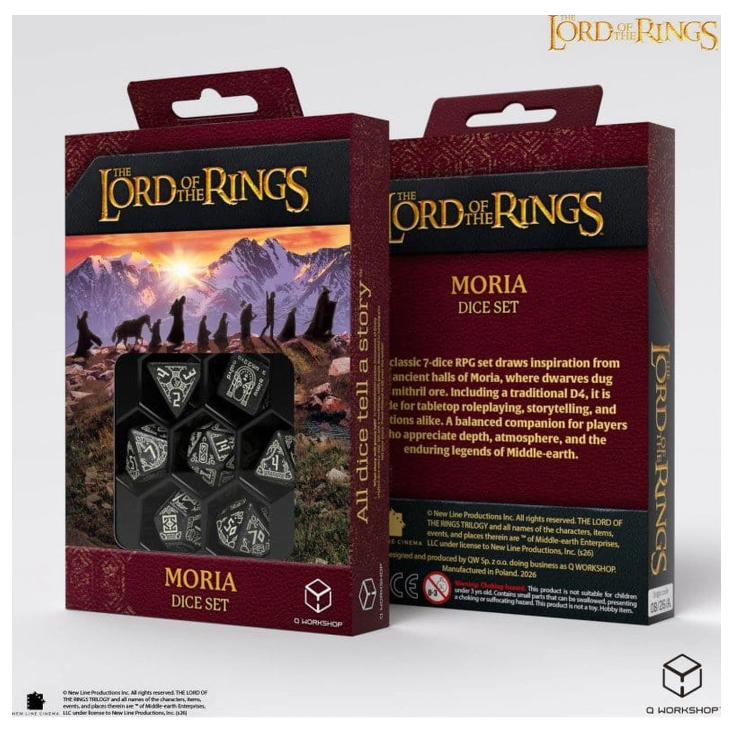 The Lord of the Rings zestaw 7 kości Moria (Glow in the Dark) zdjęcie produktu