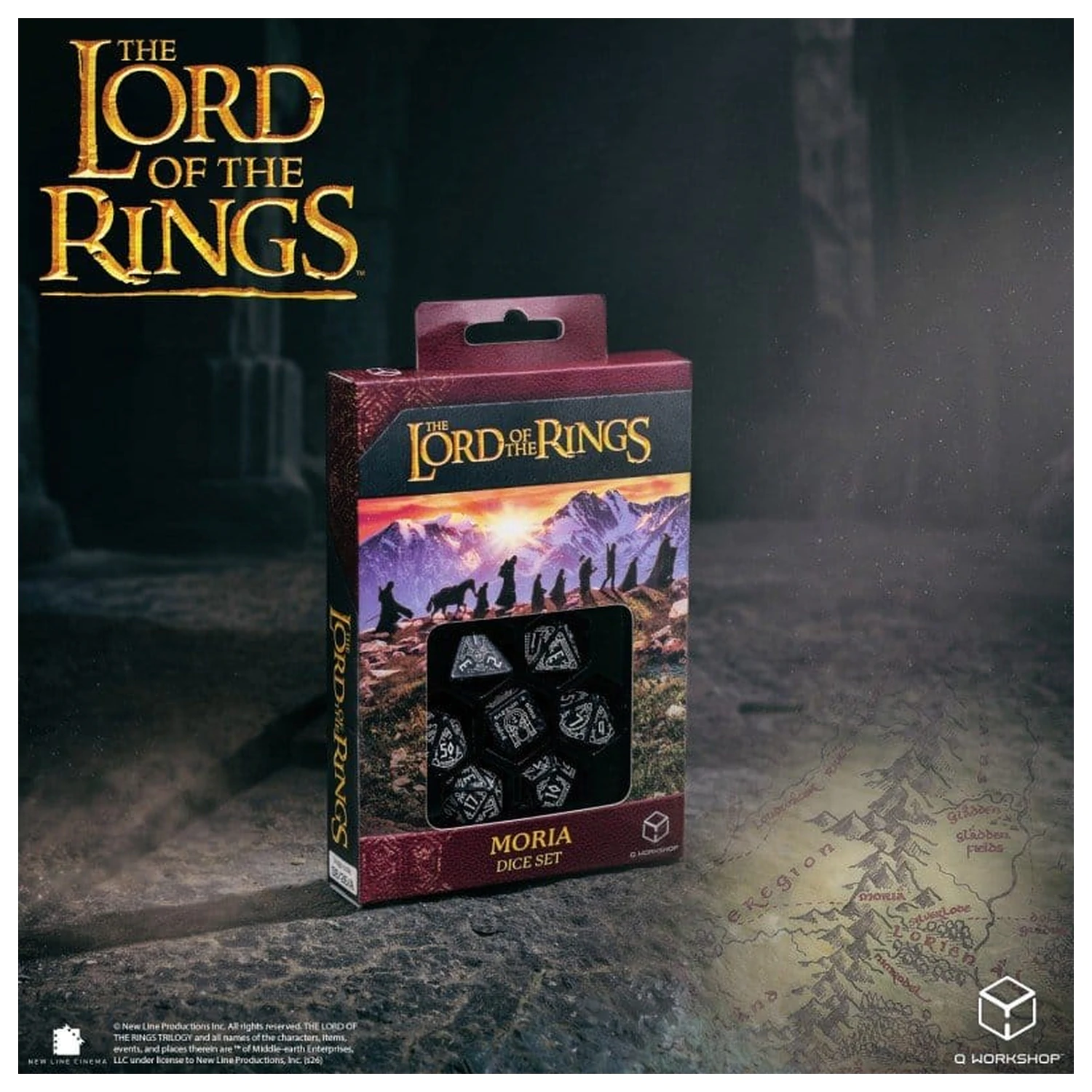 The Lord of the Rings zestaw 7 kości Moria (Glow in the Dark) zdjęcie produktu