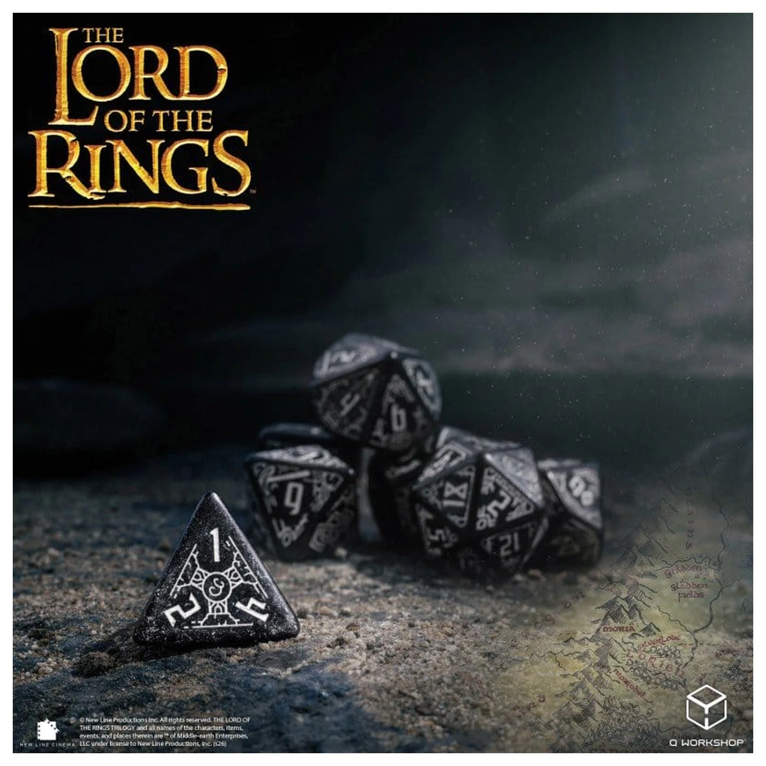 The Lord of the Rings zestaw 7 kości Moria (Glow in the Dark) zdjęcie produktu