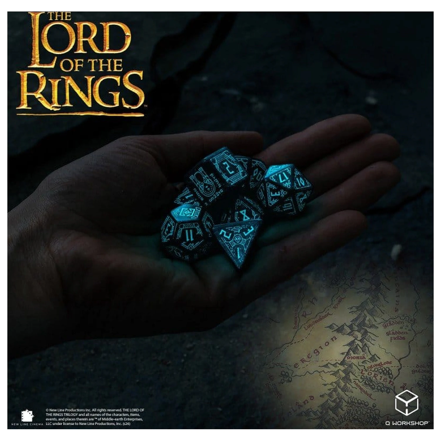 The Lord of the Rings zestaw 7 kości Moria (Glow in the Dark) zdjęcie produktu