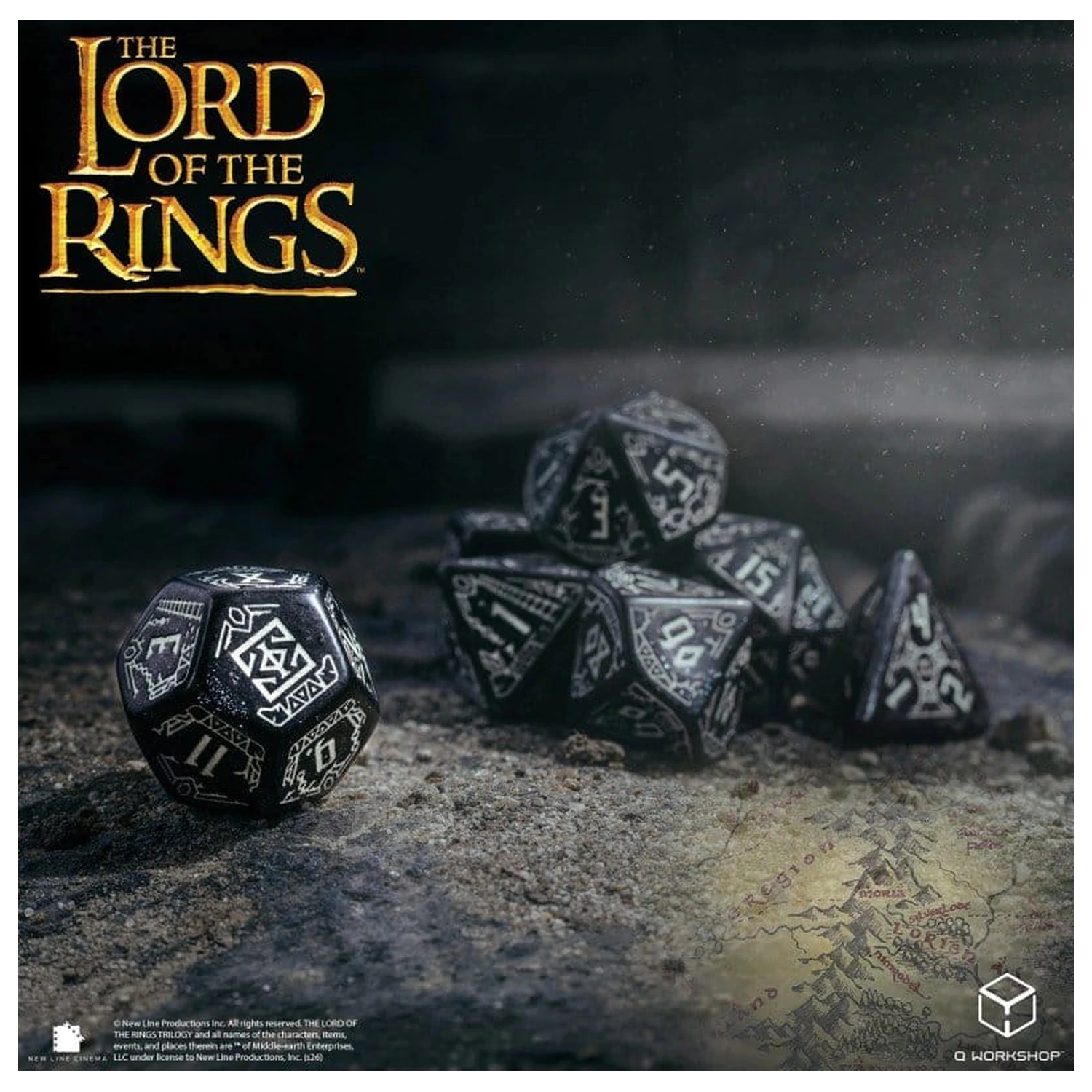 The Lord of the Rings zestaw 7 kości Moria (Glow in the Dark) zdjęcie produktu
