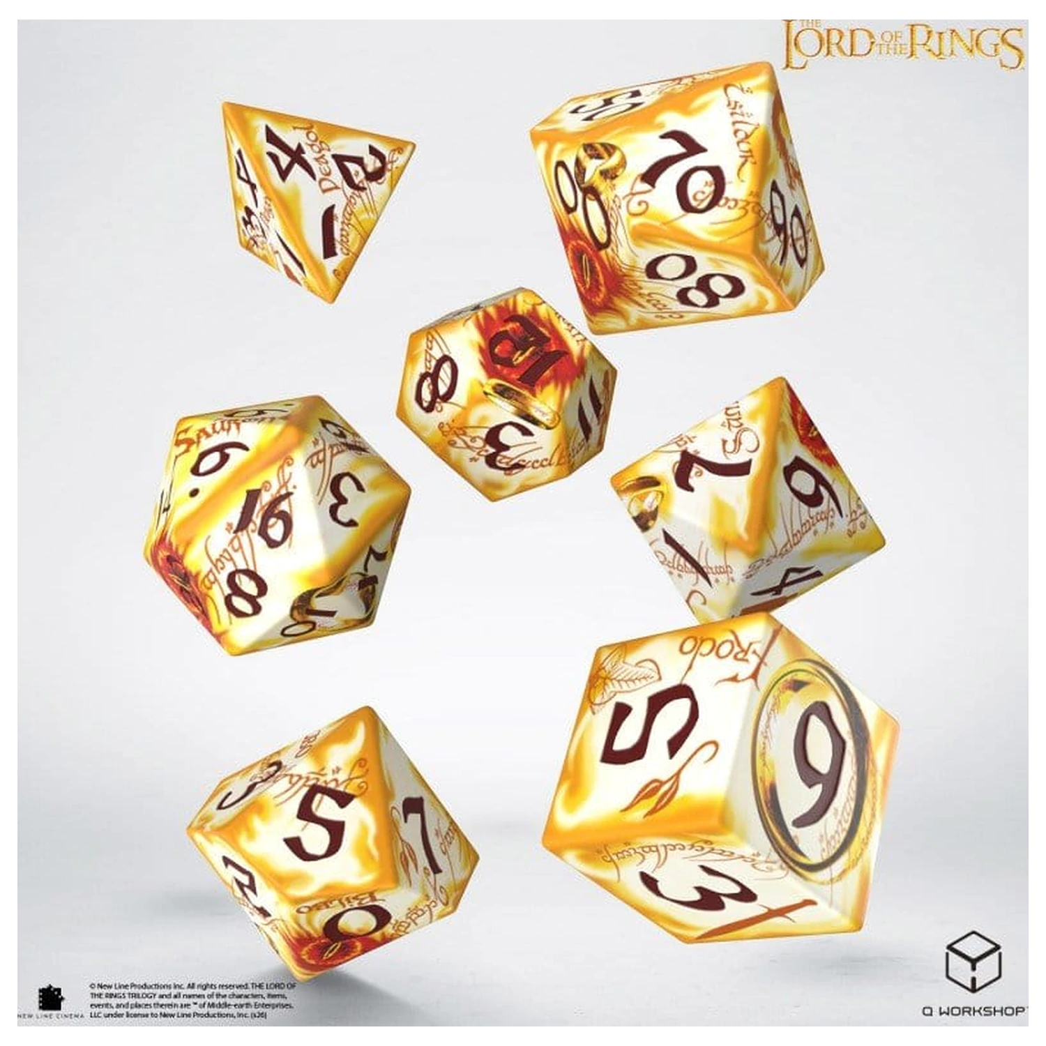 The Lord of the Rings Full Art Zestaw 7 kości z Postaciami Pierścienia (Whitefire Radiance) zdjęcie produktu