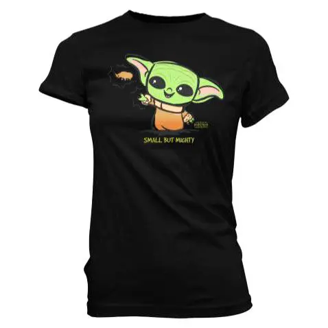 The Mandalorian Cute Yoda Force Czarna Koszulka Damska T-Shirt zdjęcie produktu