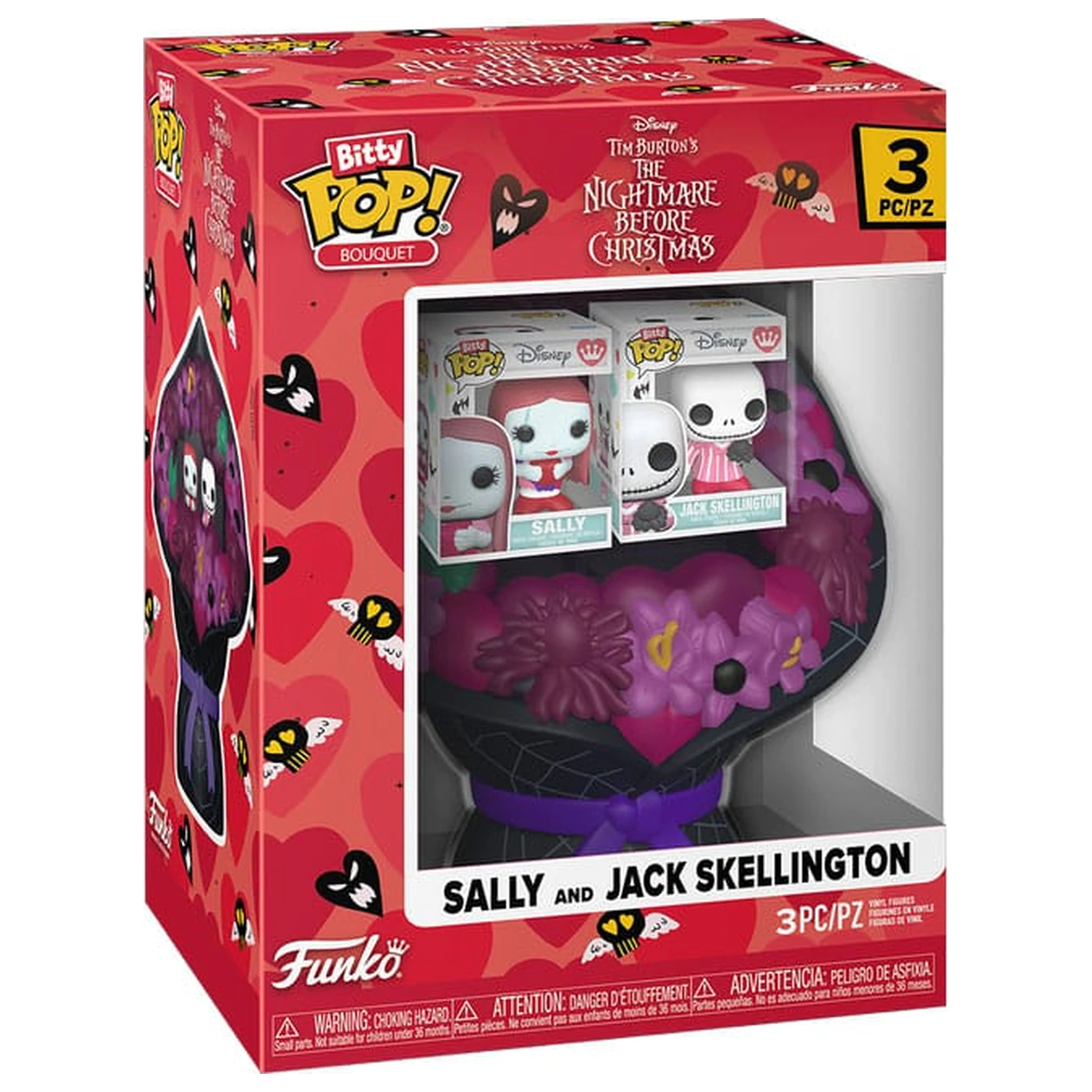 The Nightmare Before Christmas Bitty Funko POP! Bukiet figurek winylowych 2-pak Sally & Jack Skellington (Valentine) zdjęcie produktu