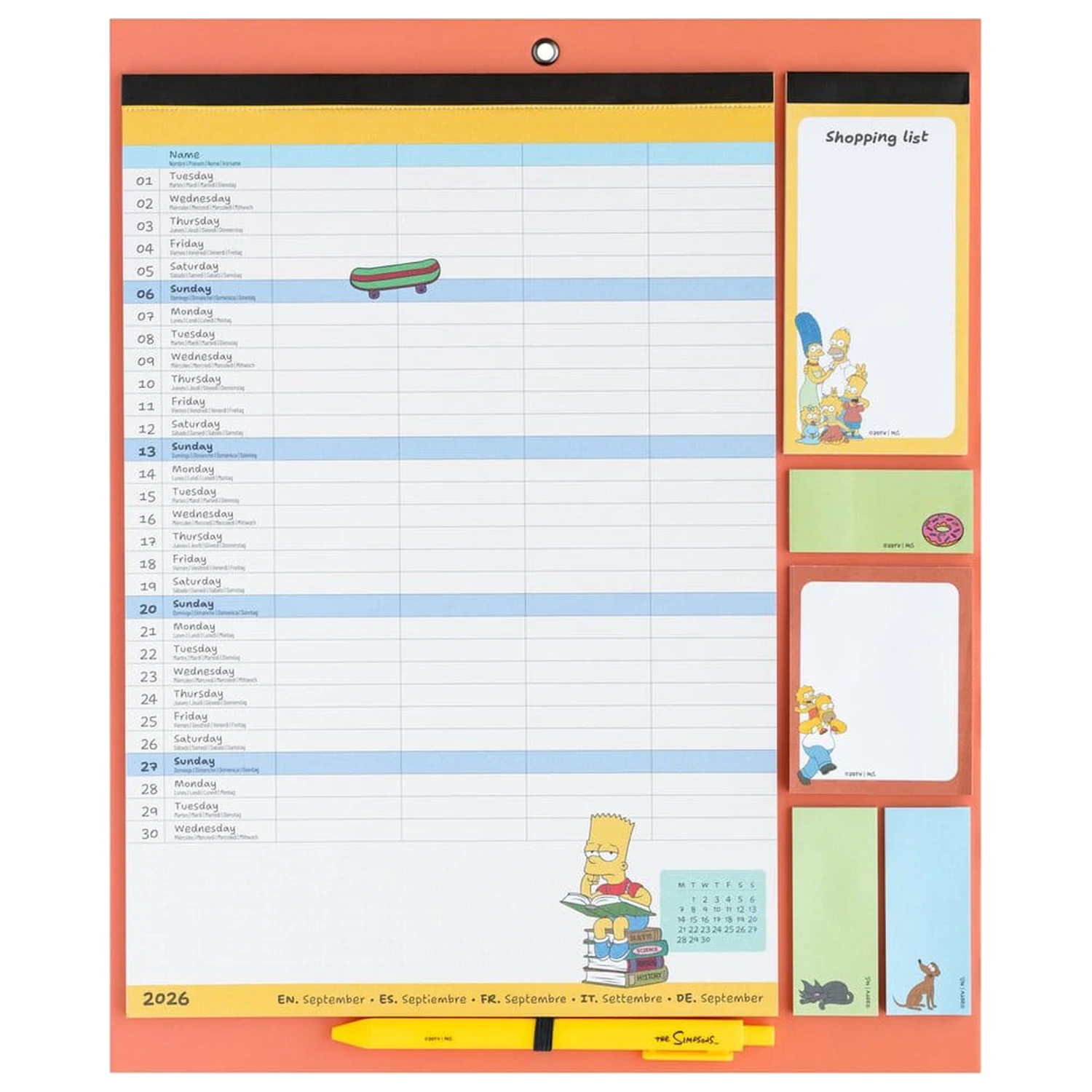 The Simpsons Magnetyczny Planner 2026/27 30 x 35 cm zdjęcie produktu