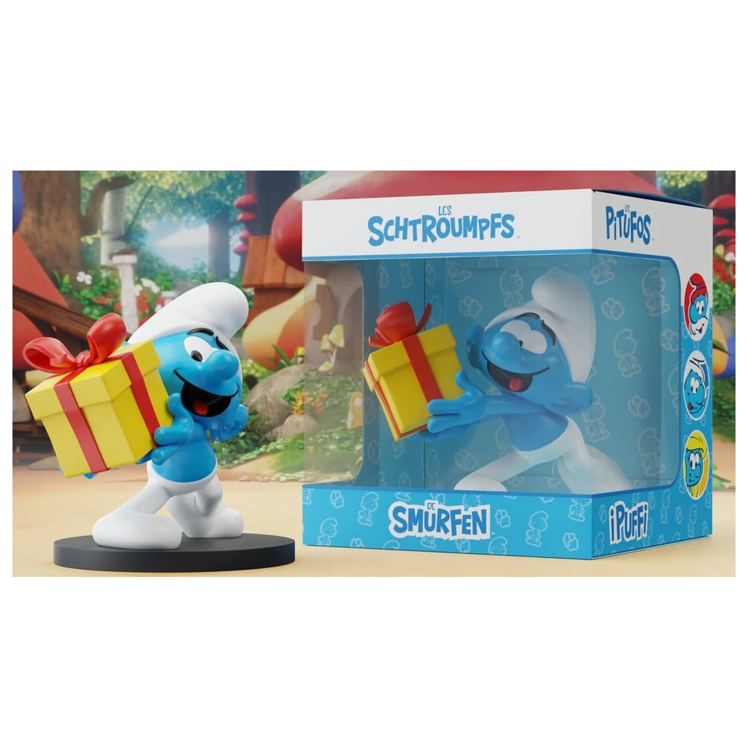 The Smurfs Statuetka Jokey Smurf z prezentem 10 cm zdjęcie produktu