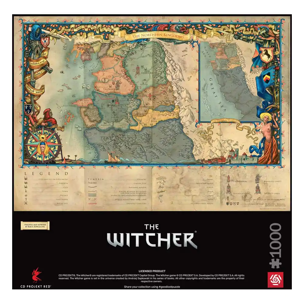 Puzzle dla graczy Wiedźmin 3 The Northern Kingdoms (1000 elementów) zdjęcie produktu