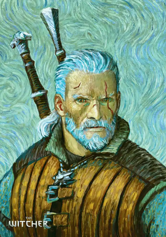 The Witcher III: Dziki Gon Game Art Chronicles Puzzle Geralt inspirowane twórczością Vincenta van Gogha (1000 elementów) zdjęcie produktu