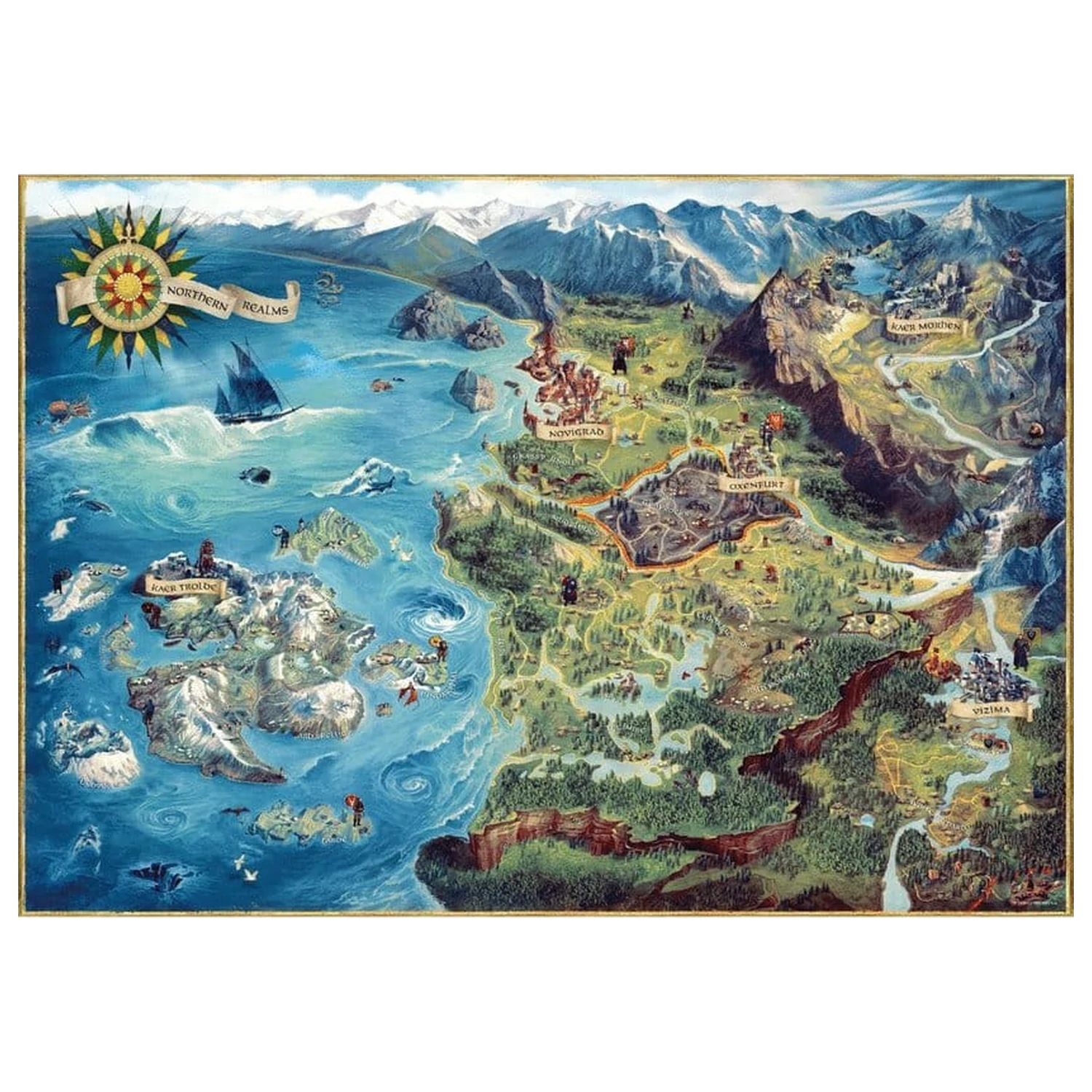 The Witcher Puzzle Mapa Północnych Królestw (1000 elementów) zdjęcie produktu