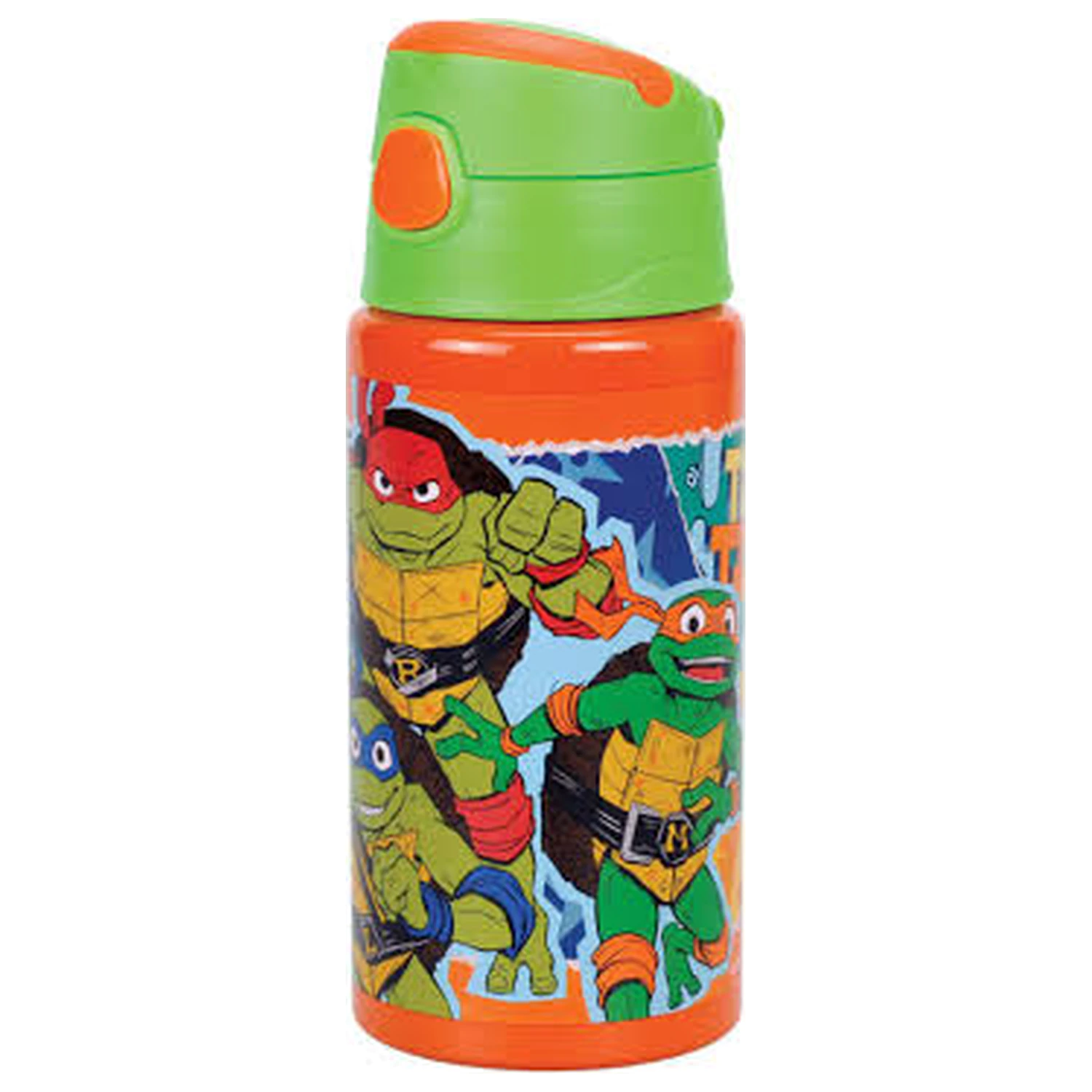 Teenage Mutant Ninja Turtles Pizza Power aluminiowa butelka na wodę ze słomką i haczykiem 500 ml zdjęcie produktu
