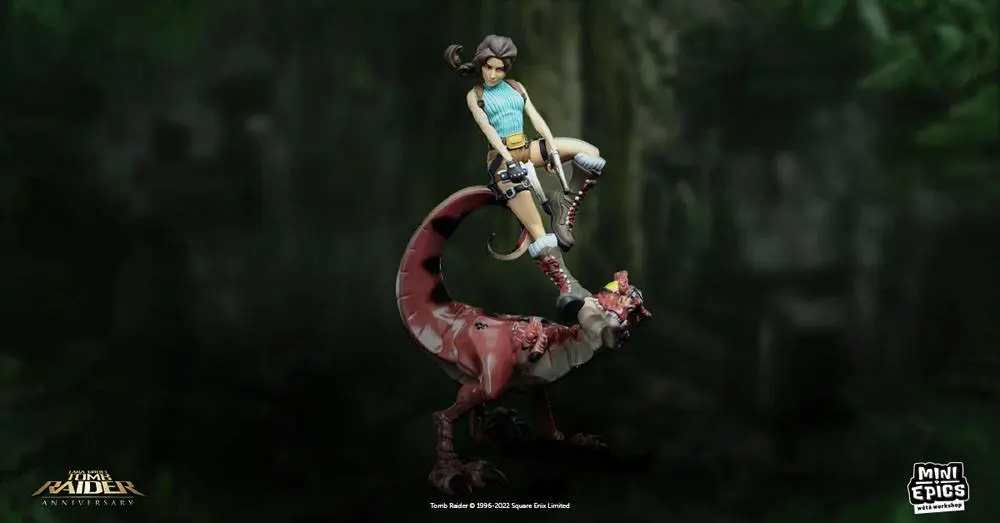 Tomb Raider Mini Epics Figurka Winylowa Lara Croft & Raptor 24 cm zdjęcie produktu