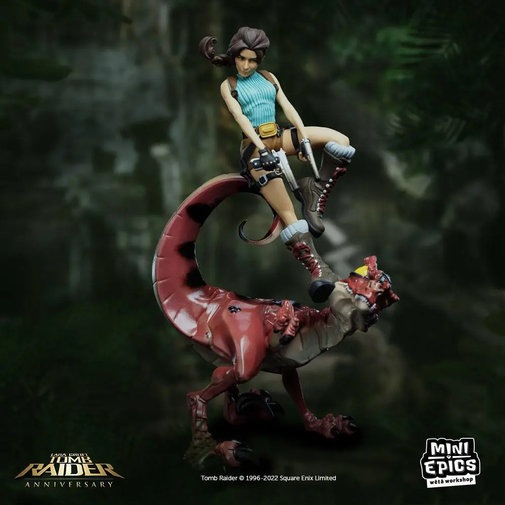 Tomb Raider Mini Epics Figurka Winylowa Lara Croft & Raptor 24 cm zdjęcie produktu