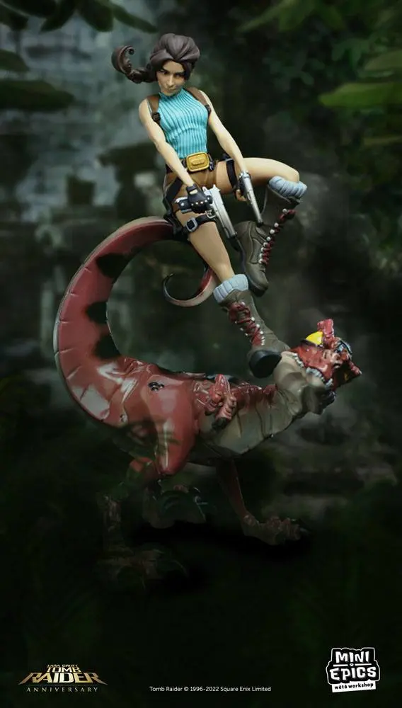 Tomb Raider Mini Epics Figurka Winylowa Lara Croft & Raptor 24 cm zdjęcie produktu