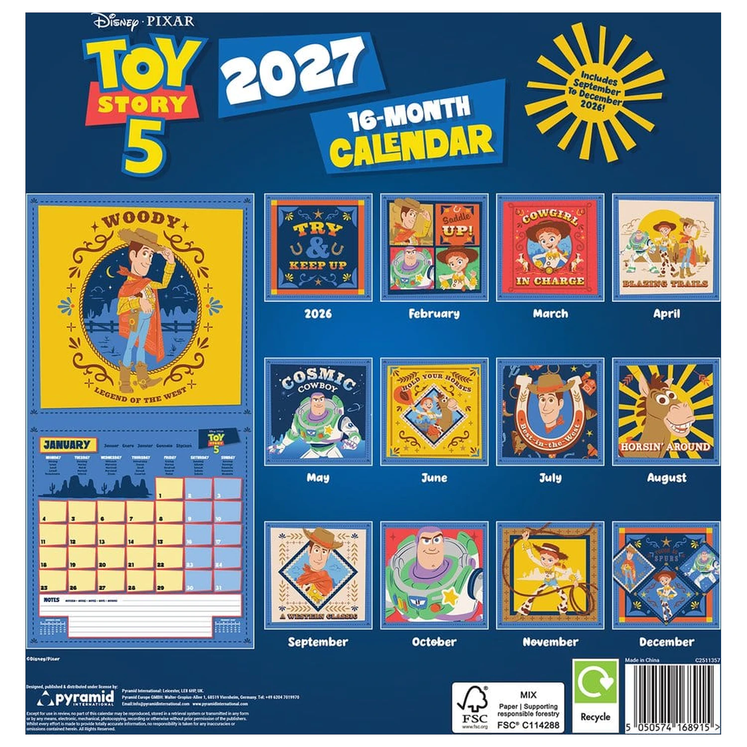 Toy Story Kalendarz 2027 30 x 30 cm zdjęcie produktu