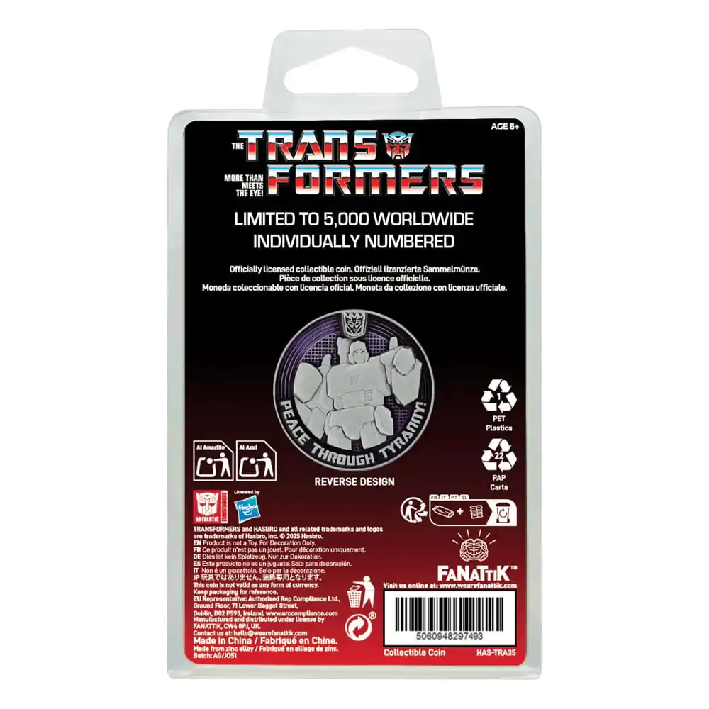Transformers Generation 1 Moneta Kolekcjonerska G1 Autobots vs Decepticons Edycja Limitowana 4 cm zdjęcie produktu