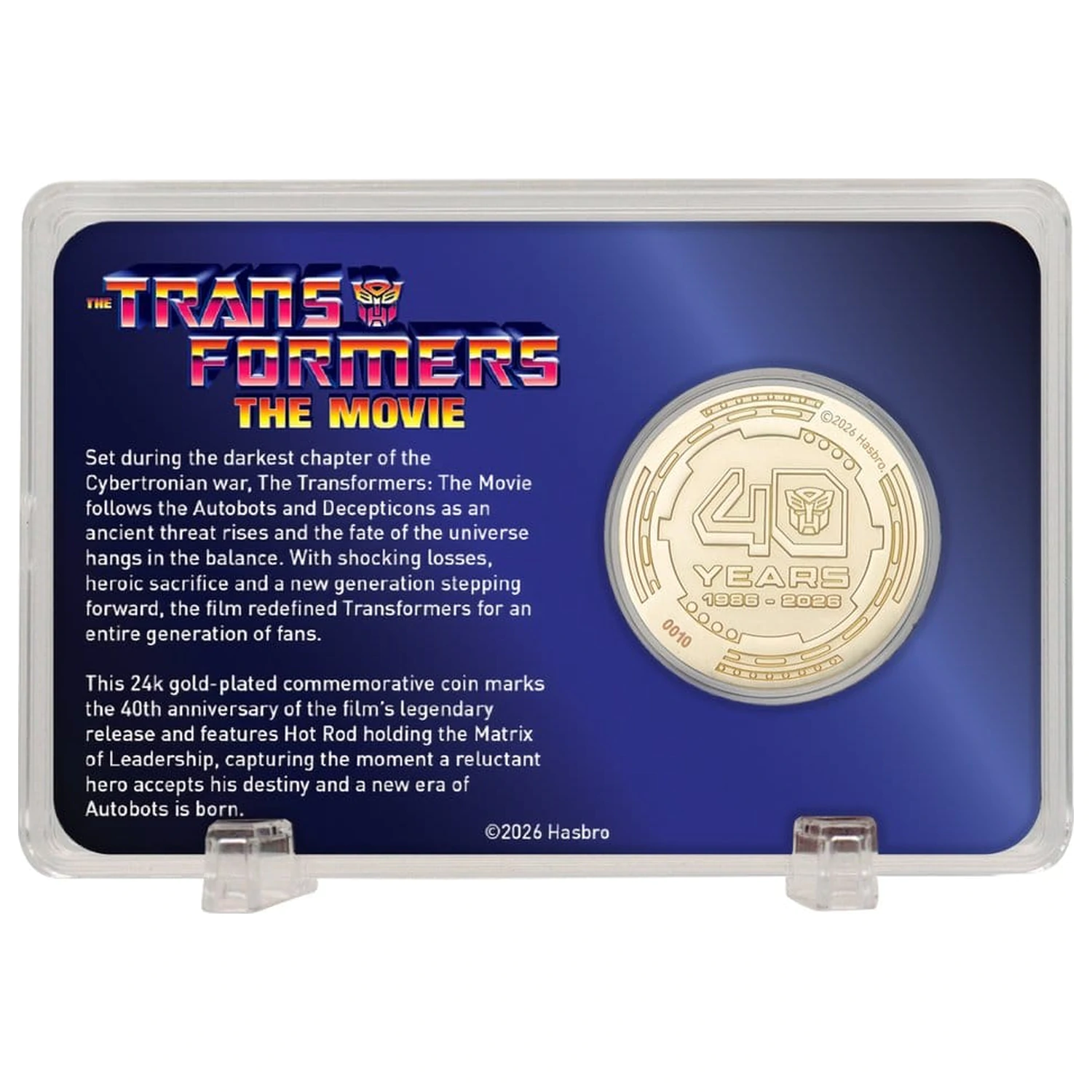 Transformers Collectable Coin The Movie 40th Anniversary Edycja Limitowana 24k pozłacana moneta zdjęcie produktu