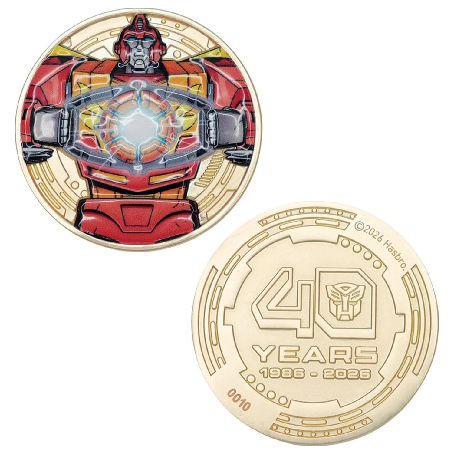 Transformers Collectable Coin The Movie 40th Anniversary Edycja Limitowana 24k pozłacana moneta zdjęcie produktu