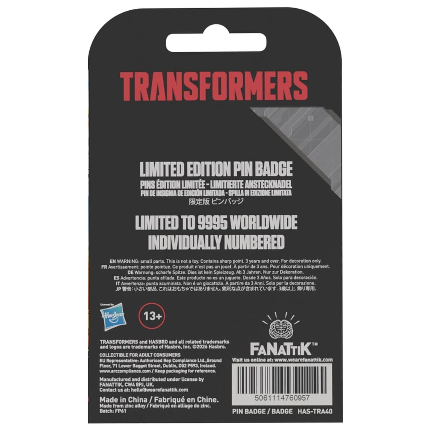 Transformers Pin Badge The Movie 40th Anniversary Unicron Limited Edition zdjęcie produktu