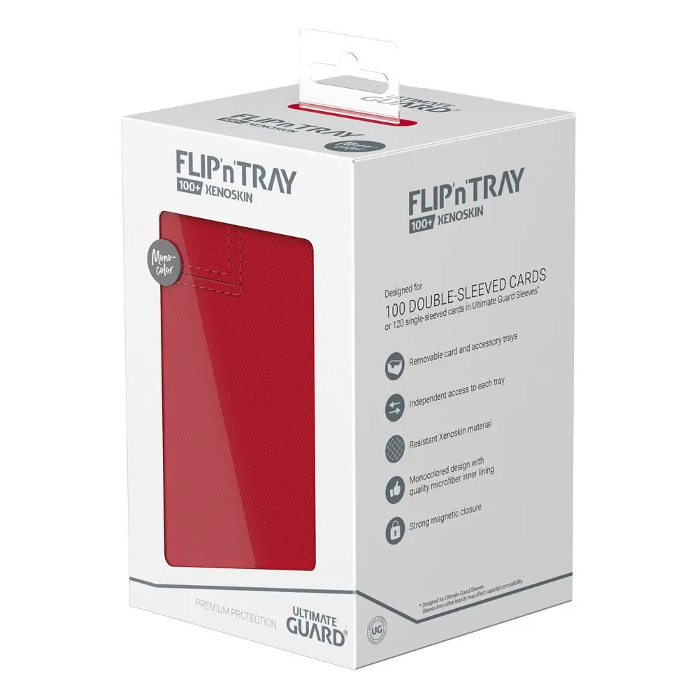 Ultimate Guard Flip`n`Tray 100+ XenoSkin Monocolor Red - Pudełko na karty zdjęcie produktu