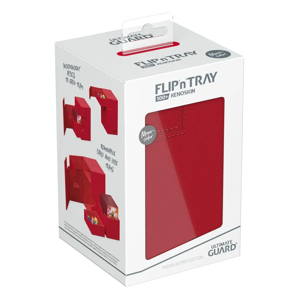 Ultimate Guard Flip`n`Tray 100+ XenoSkin Monocolor Red - Pudełko na karty zdjęcie produktu