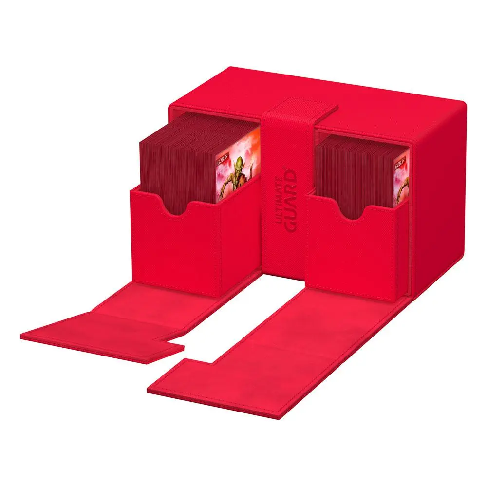 Ultimate Guard Twin Flip`n`Tray 160+ XenoSkin Monocolor Red - Podwójne pudełko na karty z przegródkami zdjęcie produktu