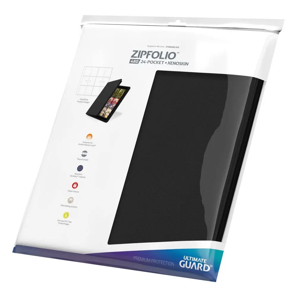 Ultimate Guard Zipfolio 480 - 24-kieszeniowy XenoSkin (Quadrow) - Czarny zdjęcie produktu