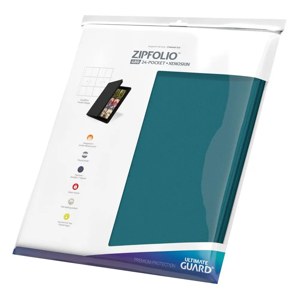 Ultimate Guard Zipfolio 480 - 24-kieszeniowy XenoSkin (Quadrow) - Petrol Blue zdjęcie produktu