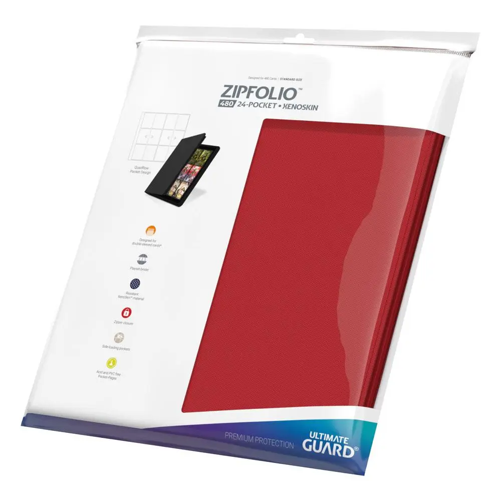 Ultimate Guard Zipfolio 480 - 24-kieszeniowy XenoSkin (Quadrow) - Czerwony zdjęcie produktu