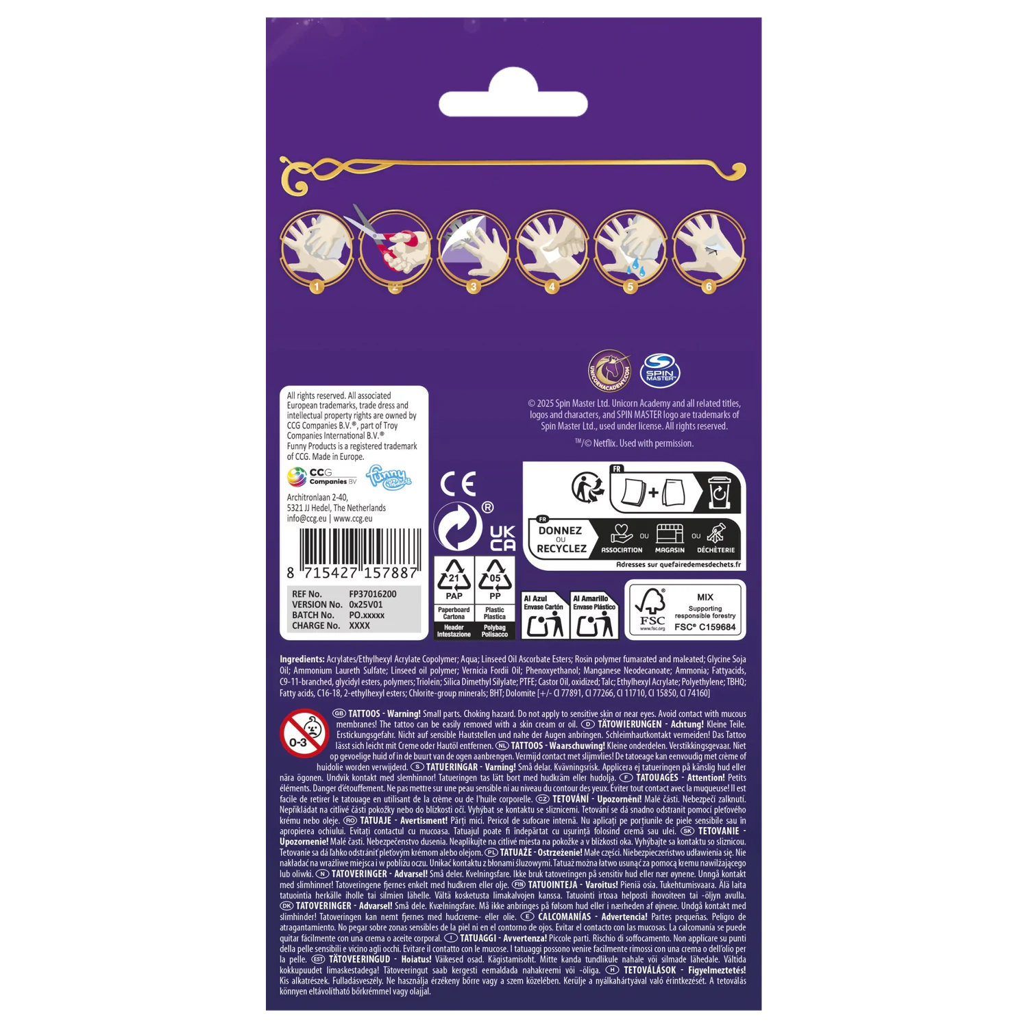 Unicorn Academy Heart Tattoos Zestaw 12 sztuk zdjęcie produktu
