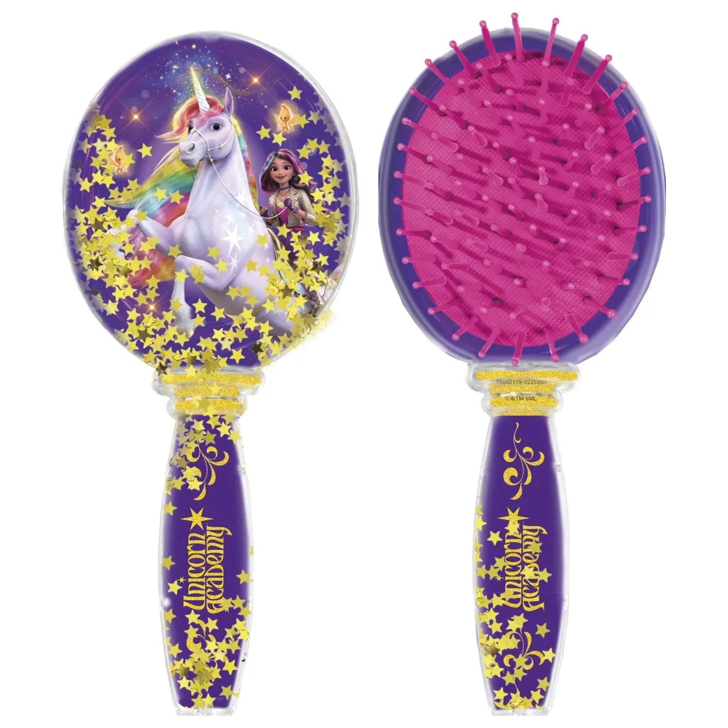Unicorn Academy Star glitter szczotka do włosów, grzebień 18 cm zdjęcie produktu