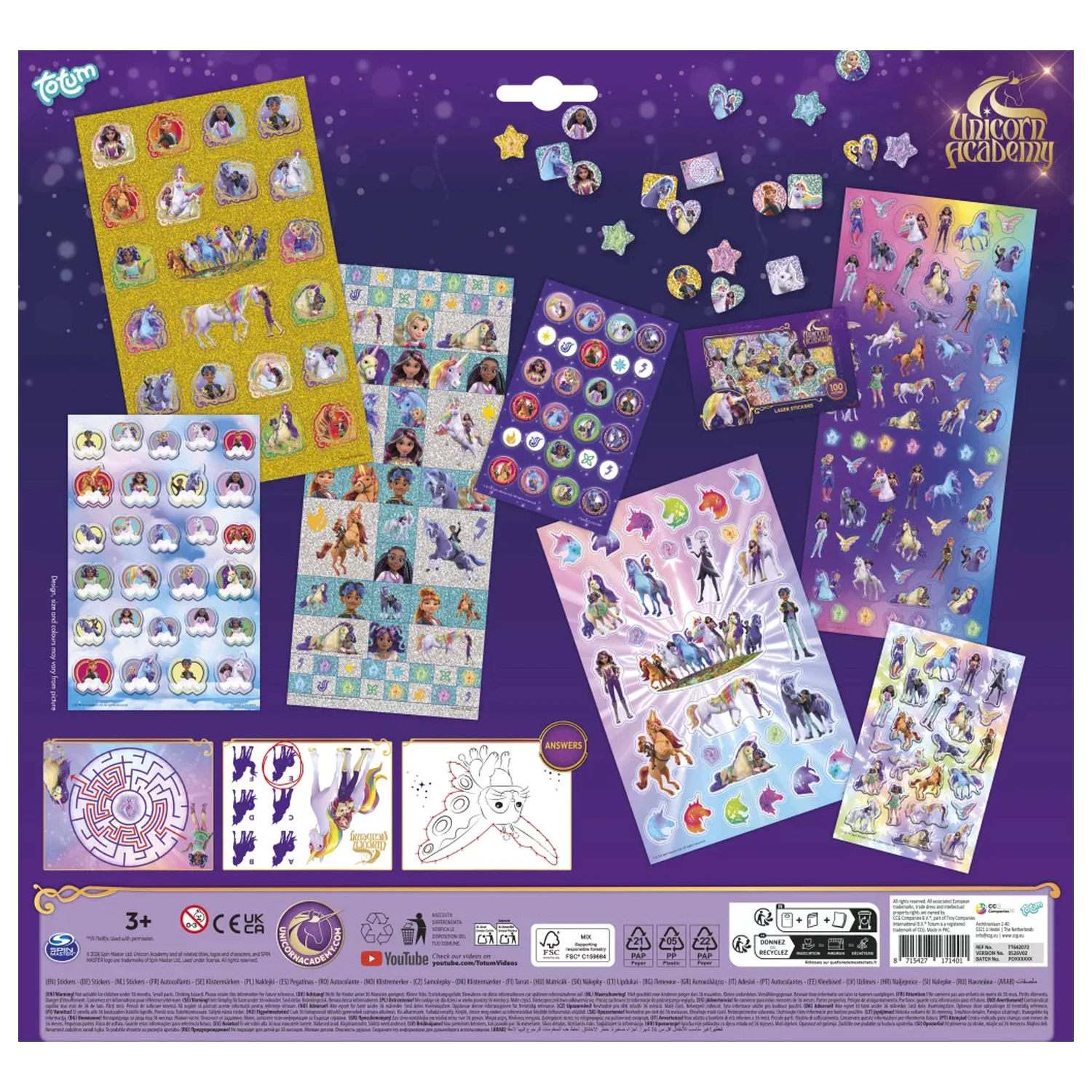 Unicorn Academy Super Zestaw Naklejek z Zabawką zdjęcie produktu