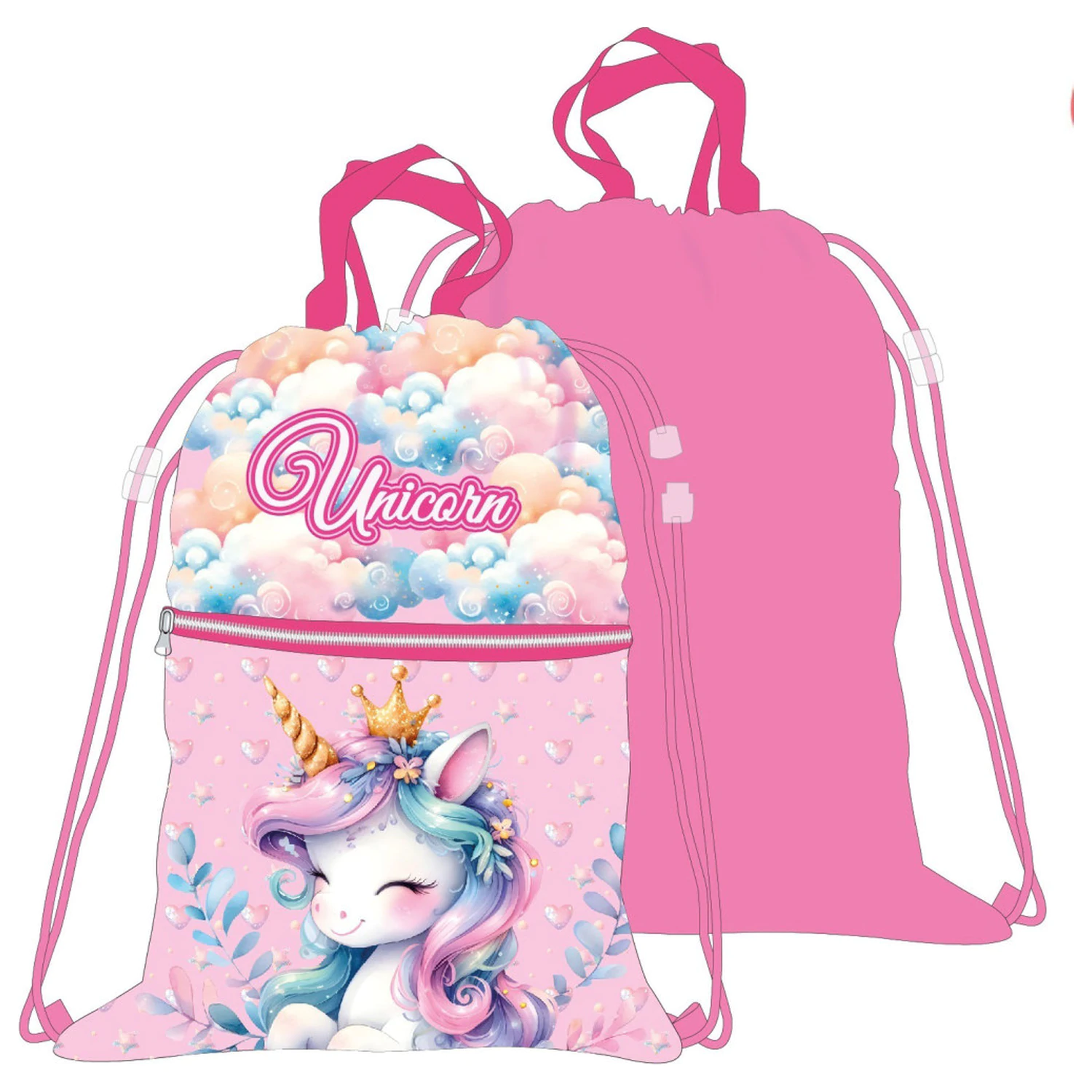 Unicorn Clouds Deluxe torba sportowa, worek ze sznurkiem 45 cm zdjęcie produktu