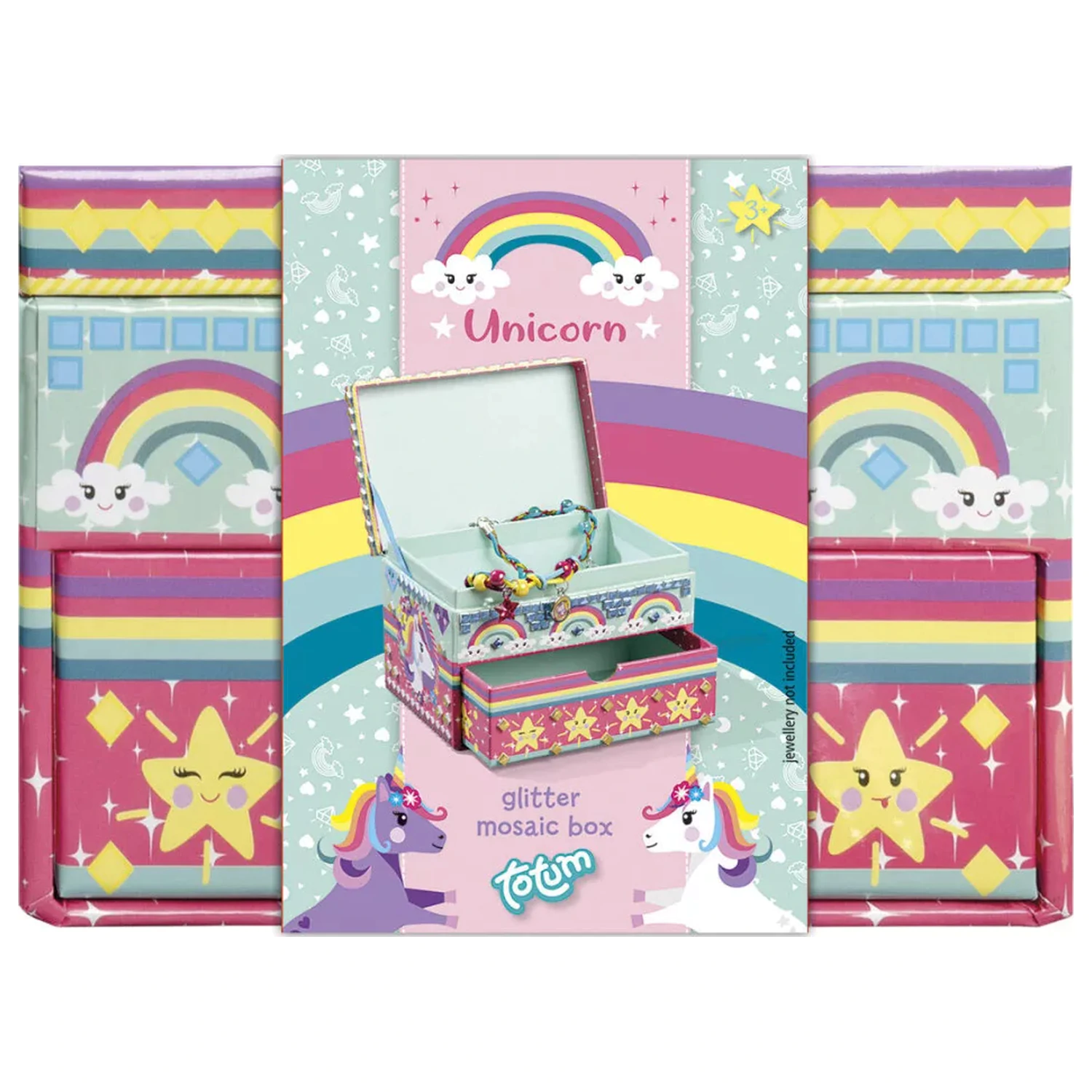 Unicorn Kolorowa Mozaikowa Szkatułka na Biżuterię zdjęcie produktu
