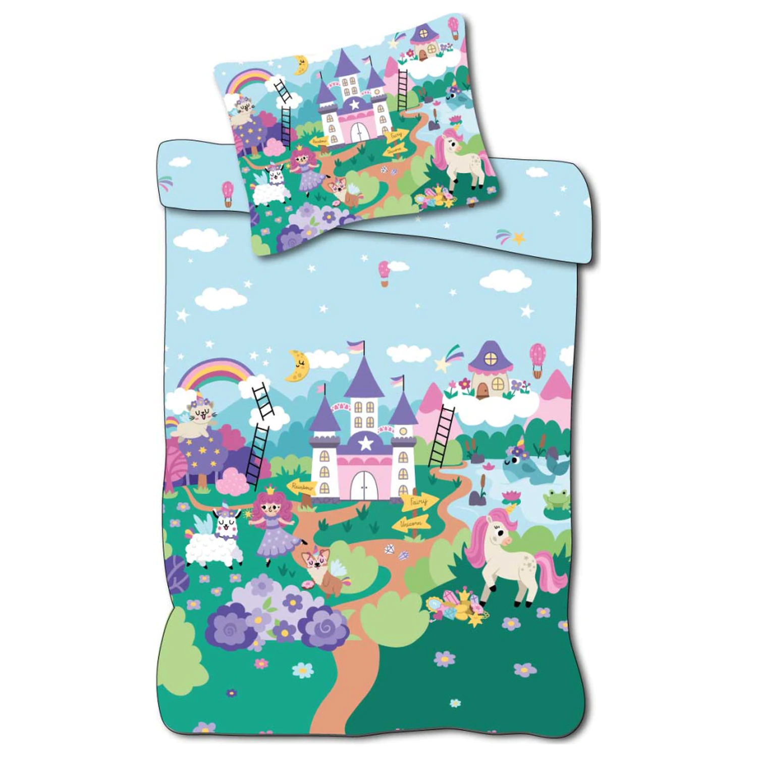 Unicorn Fairyland Poszwa na kołdrę dla Dzieci, Przedszkolaka zdjęcie produktu