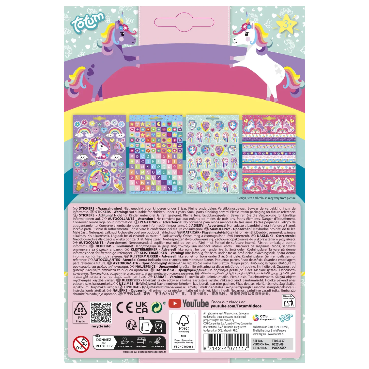Unicorn Flower Zestaw naklejek 4 arkusze zdjęcie produktu