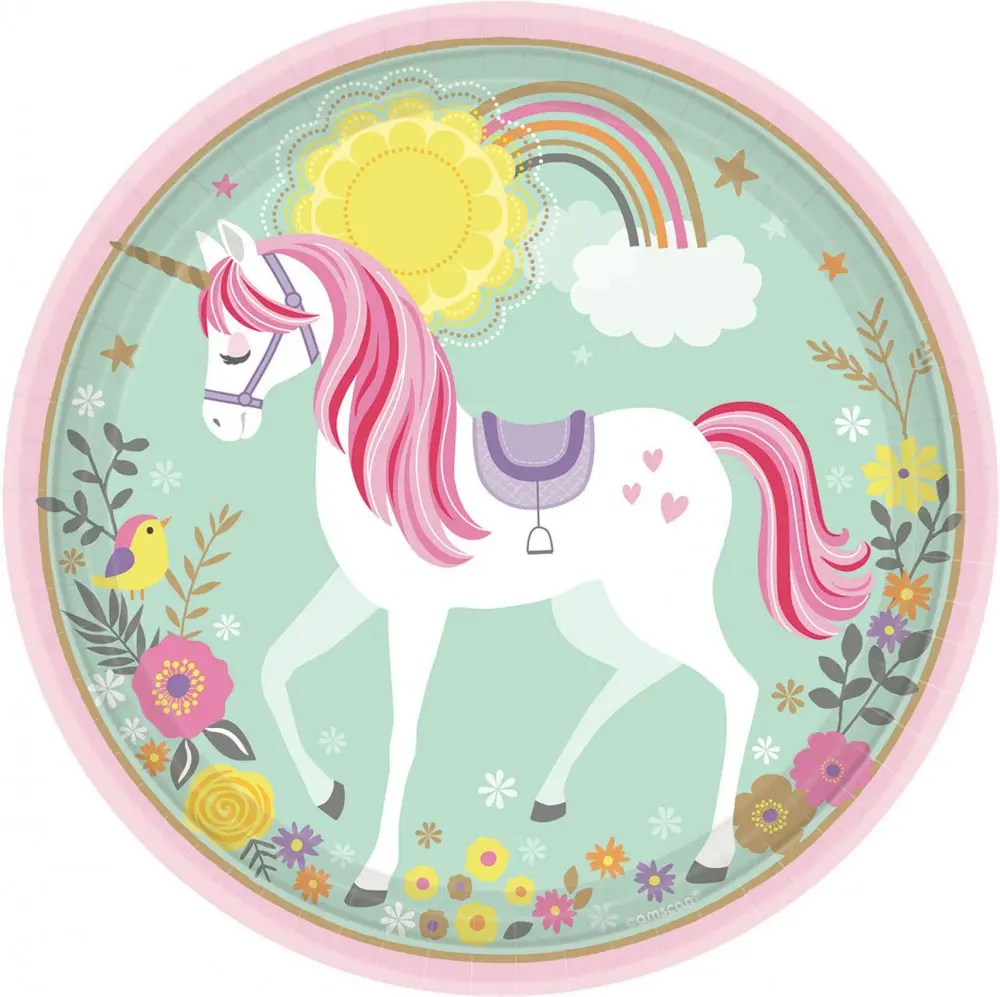 Unicorn Paper Plates 8-pak 22.9 cm zdjęcie produktu