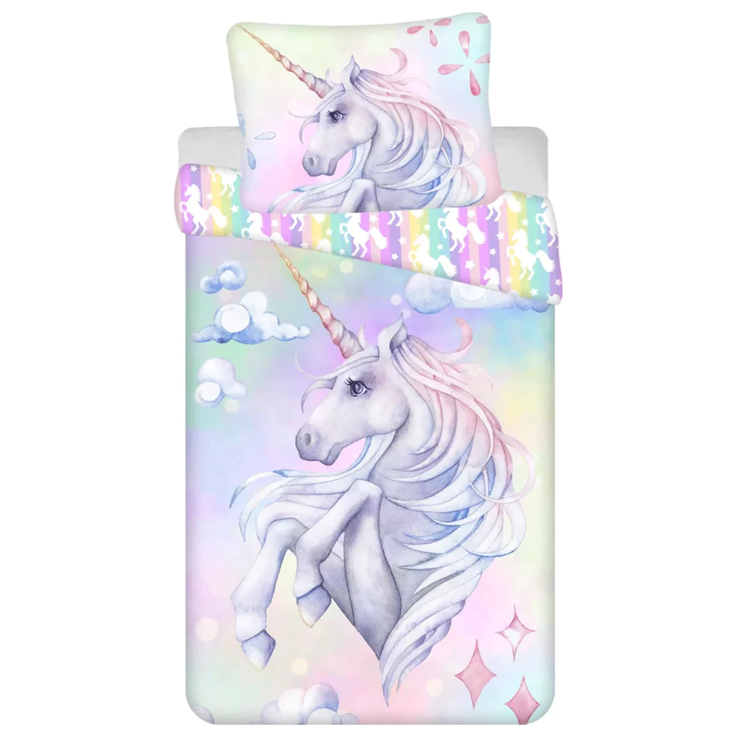 Unicorn Pastel Rainbow poszwa na kołdrę zdjęcie produktu