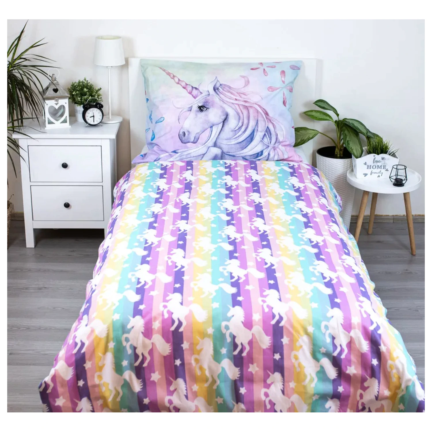 Unicorn Pastel Rainbow poszwa na kołdrę zdjęcie produktu