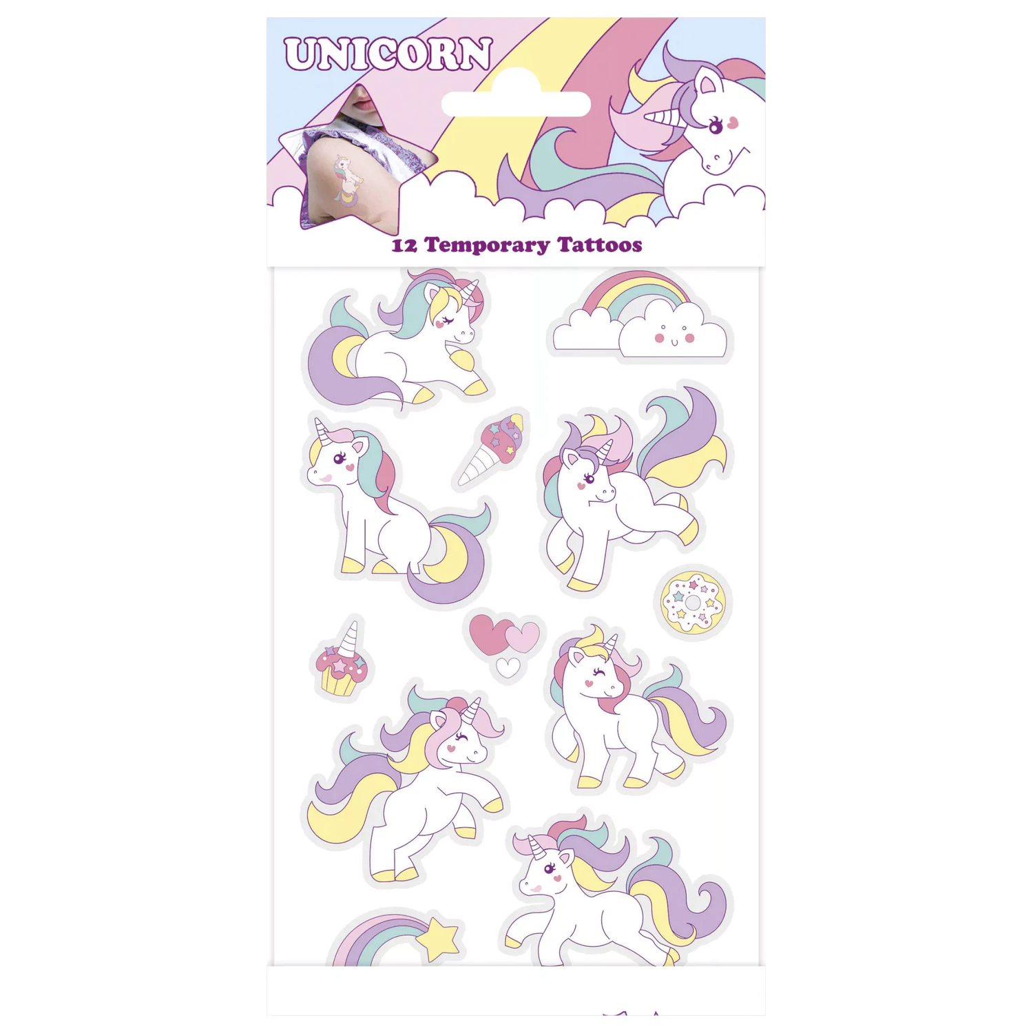 Unicorn Pastel Tattoo, zestaw 12 sztuk zdjęcie produktu