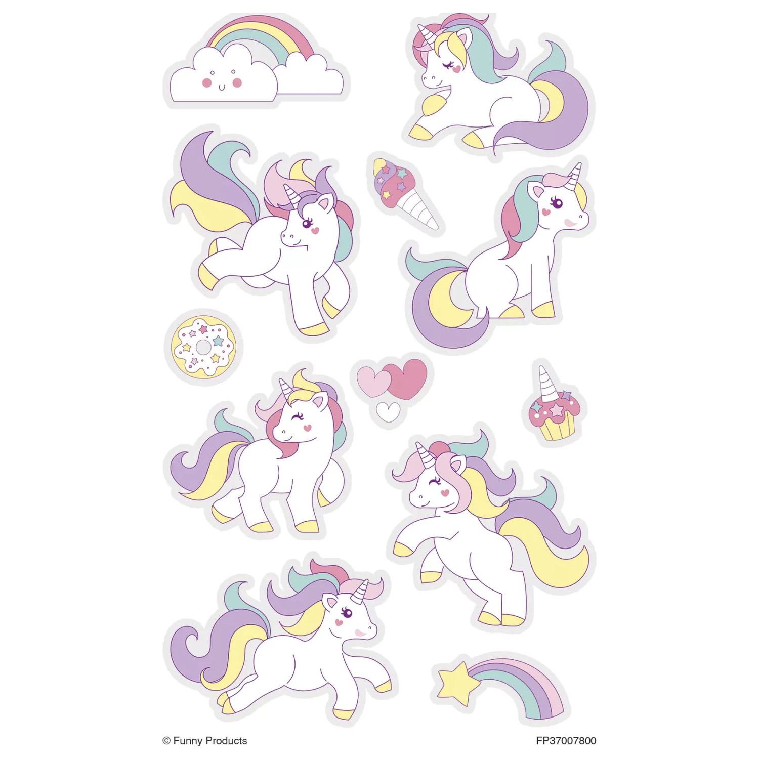 Unicorn Pastel Tattoo, zestaw 12 sztuk zdjęcie produktu