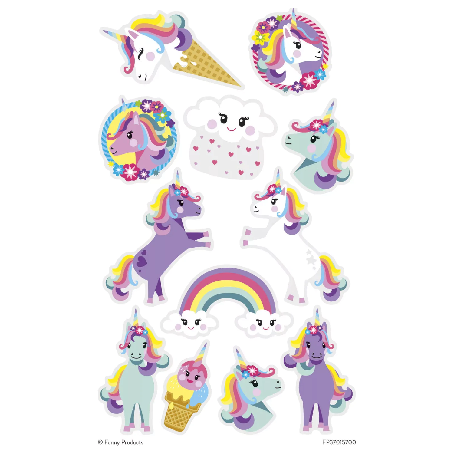 Tatuaż Unicorn Rainbow, 12 sztuk zdjęcie produktu